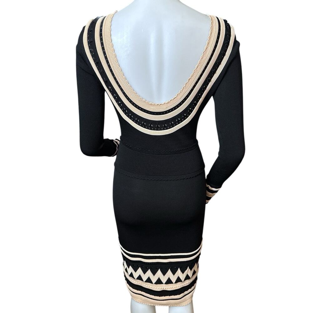 Temperley London Dina Fiftted Dress Black Beige xs NWT ( Flaw) - Picture 2 of 9